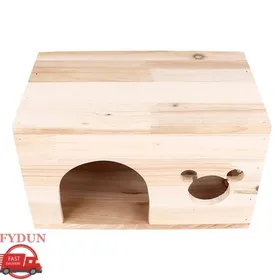 Meilleurs prix pour FYDUN Cachette des animaux Maison en Bois pour Animaux Cabane Spacieuse pour Lapins Chinchillas Cabane en Bois animalerie jouet