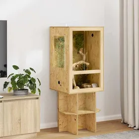 Meilleurs prix pour (ON SALE)Boîte à reptiles/Terrarium - pour reptiles et batraciens - Marron 50x50x80 cm OSB @FR1655094