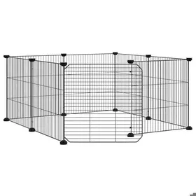Comparer les prix de Cage pour animaux à 8 panneaux - vidaxl - Noir - 35x35 cm - Acier thermolaqué - Porte pratique - Montage facile