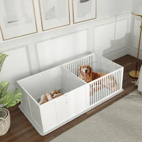 Comparer les prix de MOTHINESSTO4310-Boîte de mise bas pour chiens et chiots parc de mise bas pour chiens porte à hauteur réglable 166 x 80 x 50 cm bla