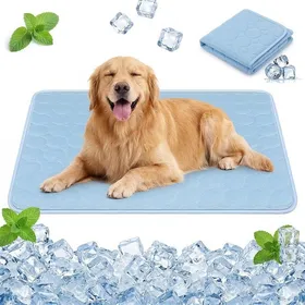 Comparer les prix de Tapis Rafraîchissant pour Chiens et Chats Coussin de Tapis de Refroidissement en Soie Glacée Respirant Non Bleu L(7 SOIN SPECIFIQUE