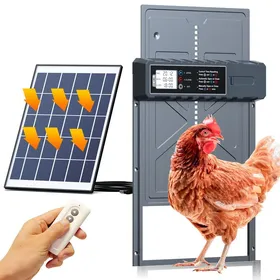 Meilleurs prix pour Porte Poulailler Automatique Solaire Minuterie Étanche Anti-pincement Porte Automatique Poulailler Aluminium Écran LCD Télécommande