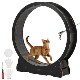 Meilleurs prix pour Roue pour Chat 132 cm Roue dExercice-VEVOR-pour Chat 82-136 kg Tapis Roulant pour Chats Intérieur Piste Recouverte de Moquett