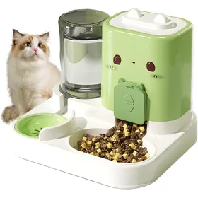 Meilleurs prix pour Distributeur nourriture chat 2-en-1 automatique gamelle aliment/eau pour petits animaux