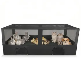 Comparer les prix de Parc animaux pliable 162 × 80 × 81 cmEnclos imperméable intérieur/extérieur acier – pour chiots chatons lapins