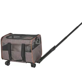 Comparer les prix de Sac de Transport-Duoku-pour Chat avec Roulettes-Approuvé par Compagnies Aériennes-Poignée Télescopique et Bandoulière-Gris