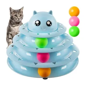 Comparer les prix de ®RisingFF Jouet pour chat - Balle dactivation / Tour à balles pour chats Bleu