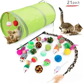 Meilleurs prix pour Jouet interactif pour chat - HAUTSTORE - 21 pièces - Plume souris clochette - Vert