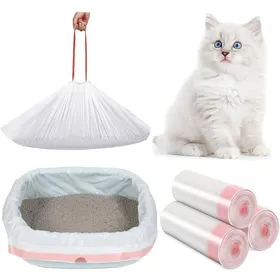 Comparer les prix de Lot de 30 Sacs à Litière XXL pour Chat (91x45 cm) - Sacs Anti-Griffes Extra Épais 0.03mm - Cordons d