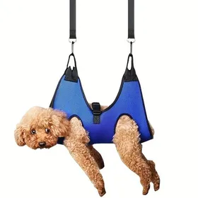 Comparer les prix de Comfortable Pet Grooming Hammock Harness for Dogs & Cats - Secure Restraint Bag for Bathing Trimming and Nail Clipping