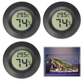 Comparer les prix de Pack de 3 thermomètres‑hygromètres mini digitaux LCD - rond blanc intérieur
