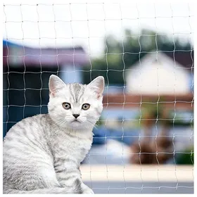 Meilleurs prix pour Clôture de balcon pour chat filet antichute clôture en maille nylon trous de 25 cm Blanc avec accessoires 6 m x 3 m