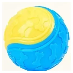 Meilleurs prix pour Balle interactive pour chien - Phoesky - 9 cm - Bleu et Jaune - Son intégré - Matériau TPR - Jouet dexercice