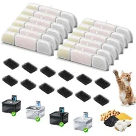 Comparer les prix de DownyPaws Filtre Fontaine Eau Chat 12 Filtres de Fontaine à Eau Remplacement Charbon Actif Filtre