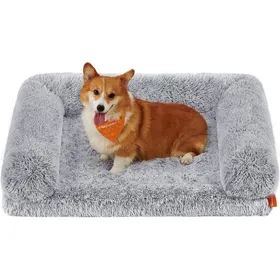 Comparer les prix de Panier Taille L pour Chiens de Taille Moyenne en Mousse Alvéolée avec Housse Amovible Lavable 91 x 68 x 23 cm Gris Ombré