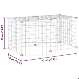 Comparer les prix de Solde 2026Poulailler pratique/parc à lapins Noir - Cage animaux de compagnie à 8 panneaux et porte Noir 35x35cm 1.94 Kg 45475741
