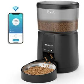 Comparer les prix de 4L WIFI Distributeur Automatique de Nourriture Distributeur de Croquettes pour Chats et Chiens Noir