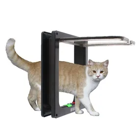 Meilleurs prix pour Porte pour chat - Acrylique - Taille intérieure: 22 * 20 cm - Taille extérieure: 28,5 * 24,5 * 5,5 cm - noir