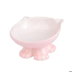 Comparer les prix de Gamelle pour chat avec protection cervicale en céramique surélevée et à ouverture oblique. Label
