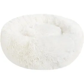 Comparer les prix de FLEUVE - Panier Chien - Panier rond moelleux anti-stress lit donut lavable pour chat/chien petit-moyen taille S blanc  CORBEILLE
