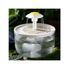 Meilleurs prix pour Fontaine à eau pour chat - Phoesky - 1L - Texture bois - Transparent - 15x15x15 cm - USB - Eau courante - Sans piles