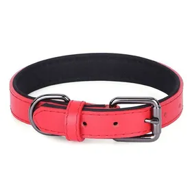 Meilleurs prix pour Collier pour chien en cuir souple et rembourré, respirant 1.5*35CM
