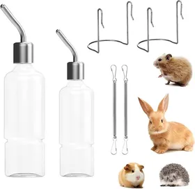 Meilleurs prix pour Biberon Lapin, 2 Pièces Suspendus Lapin Deau Distributeur, Rongeur Distributeur Eau, Abreuvoir pour Les Rongeurs