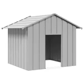 Comparer les prix de (Gris)Niche pour chiengrande maison de chien avec toit noir 131x101x102 cm acier galvanisé 98000