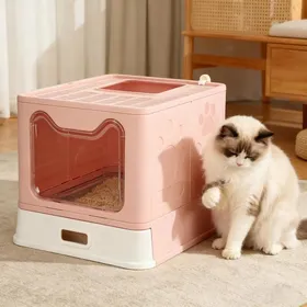 Meilleurs prix pour BAC À LITIÈRE EN ACIER INOXYDABLE - HOMEWELL - CONÇU POUR LES FOYERS AVEC PLUSIEURS CHATS - ROSE - 51 X 41 X 38 CM
