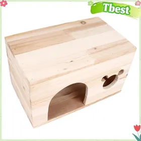 Comparer les prix de Tbest Maison en bois pour animaux Cachette Spacieuse en Bois pour Animaux de Compagnie pour Lapins Chats et animalerie jouet