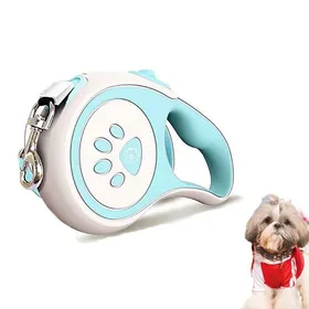 Comparer les prix de Laisse rétractable pour chien, 5 m, avec poignée antidérapante, laisse réutilisable pour animaux de compagnie, frein à une main, ma