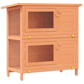 Comparer les prix de @FRENCH Clapier dextérieur - Pour 10 Animau x - Enclos pour petits animau x 4 portes - Bois - Maison Lapin Enclos 85385