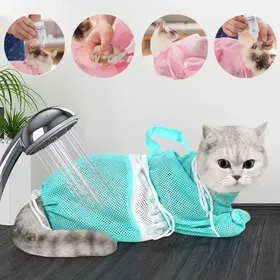 Meilleurs prix pour Sacs de lavage pour accessoires pour chats pour le bain et la coupe des griffes des animaux de compagnie en maille UISAVE