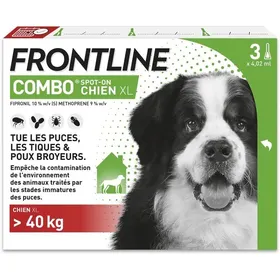 Meilleurs prix pour Combo Chien-Anti PucesAnti-Tiques-Protège LHabitatÉlimine Puces Pendant 8 Semaines-Tiques Pendant 4 Semaines-Pour Chien plus 40kg