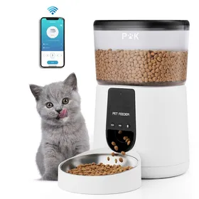 Comparer les prix de 4L WIFI Distributeur Automatique de Nourriture Distributeur de Croquettes pour Chats et Chiens Blanc