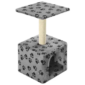 Meilleurs prix pour “Winter SaleTOP Meuble pour chats Gris - Arbre à chat avec griffoirs en sisal 55cm Gris Motif de pattes PRO31554