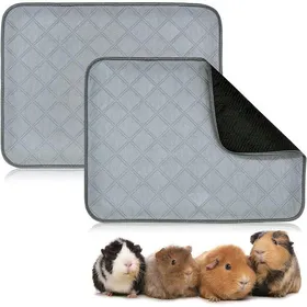 Meilleurs prix pour Tapis absorbants lavables pour cobayes - 2 pièces (60 x 45 cm) - Polaire gris clair - Super absorbants et imperméables - Pour lapins