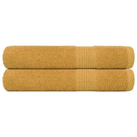 Meilleurs prix pour vidaXL Serviettes 2 pcs doré 100x200 cm 360 g/m² 100% coton serviette de plage serviette dinvité grande serviette de 136818