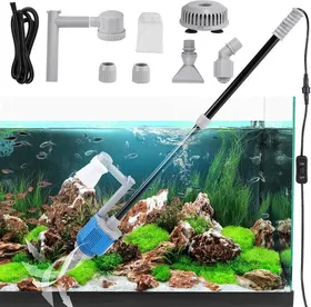 Meilleurs prix pour Nettoyage de Gravier pour Aquarium 6 en 1 Kit, Aspirateur Electrique pour Aquarium Changeur d'eau Laveur de Sable pour Aquariums