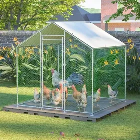 Meilleurs prix pour Enclos poulailler 4m² parc grillagé 2x2x2m avec serrure de sécurité et tissu PE imperméable pour pouletslapins et petits animaul