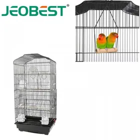 Meilleurs prix pour JEOBES Cage à oiseaux portable en fil métallique, 50*45*17cm, cage à perruche canari, 4 mangeoires