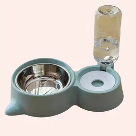 Meilleurs prix pour Bol chat en acier inoxydable avec fontaine à eau Bleu