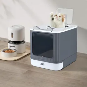 Meilleurs prix pour YIPEEMA. BAC À LITIÈRE POUR CHAT AVEC COUVERCLE, TOILETTES POUR CHAT EN PP, 44,5*36,5*34,5CM, BLANC.