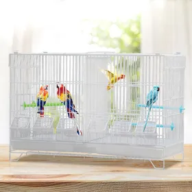Comparer les prix de JEOBEST Cage À Oiseaux Métal Petite Cage avec Bol À Nourriture et Abreuvoir Convient pour Paons Étourneaux Moines Souimangas