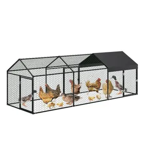 Meilleurs prix pour Poulailler métallique - LUNSY - 305x100x100 cm - Résistant aux prédateurs - Toit incliné - Imperméable - Anti-UV