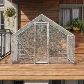 Meilleurs prix pour Volière blanche 3x2 m en métal pour poules et petits animaux structure stable bâche imperméable UV porte sécurisée
