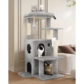 Comparer les prix de Arbre À Chat Grand Stable Avec Double Couche Niches, Doux Rembourrage Plate-Forme, Griffoirs En Sisal, Chats Peluche Jouets, A
