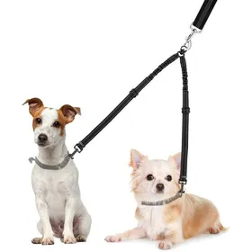 Meilleurs prix pour Laisse Double Anti-Enchevêtrement 360° Réfléchissante et Réglable avec Séparateur pour Dressage de 2 Chiens .