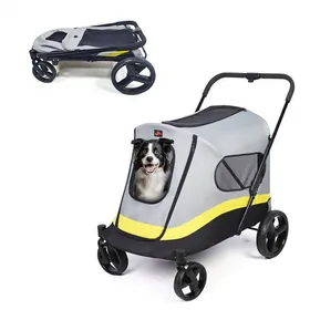 Comparer les prix de Poussette Chien Pliable - UNHO - Poussette pour Animaux de Compagnie de Chien Charge 42kg 4 Roues avec Freins