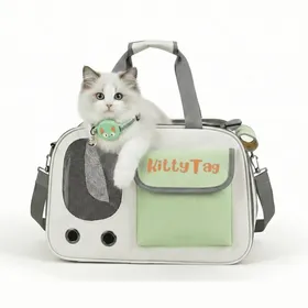 Comparer les prix de Sac Transport Chat Pliable Vert KittyTag  Sac Transport Chien Respirant Sac Chat Elegant Cage Transport Chat
